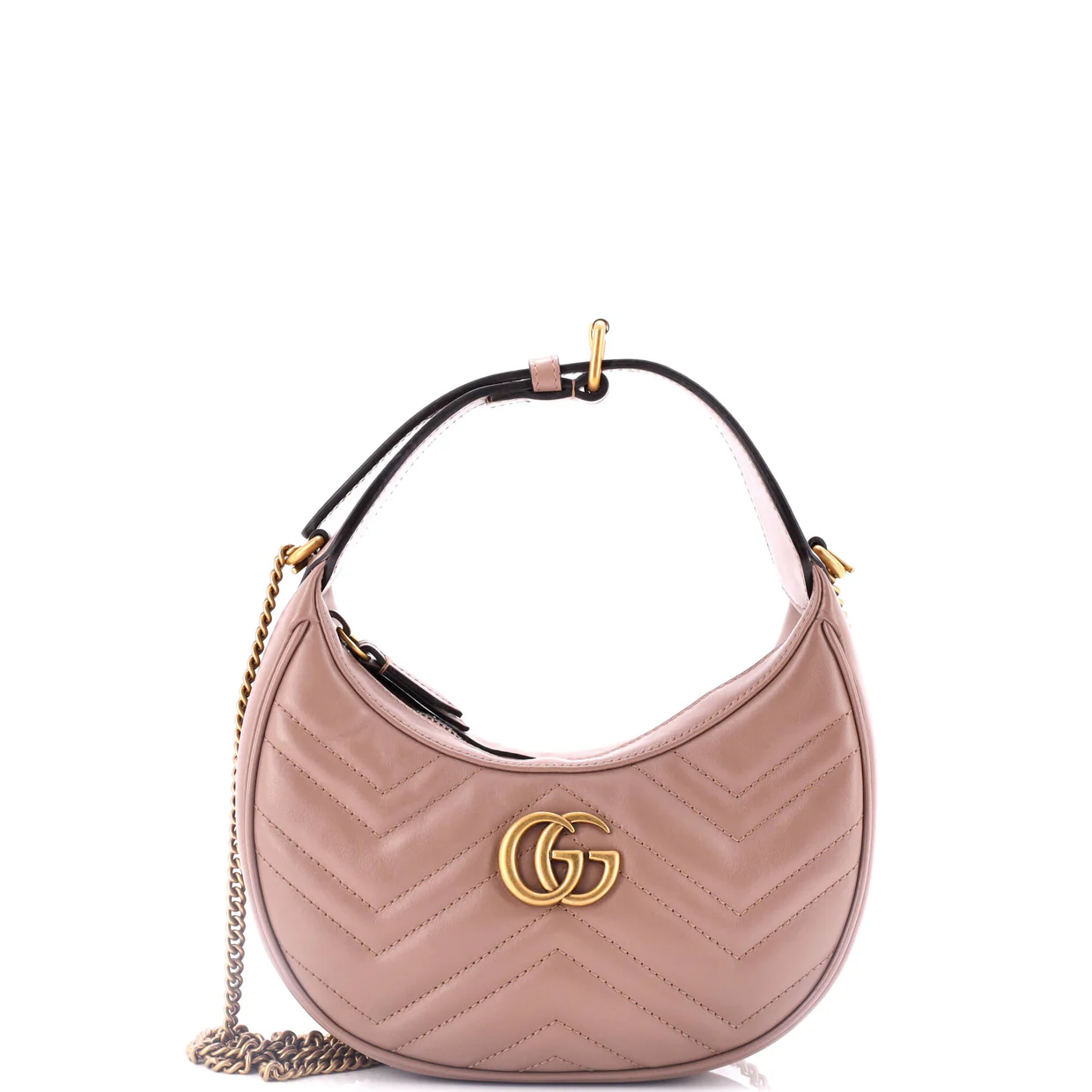 GG Marmont Half Moon Hobo Leather Mini - Deep Luxury