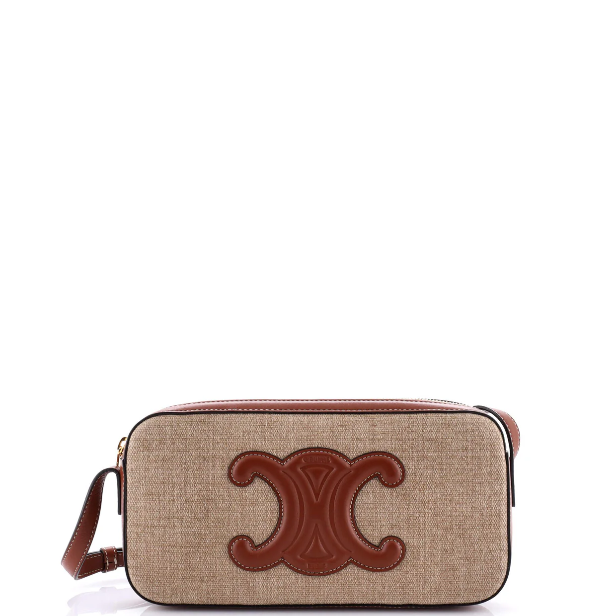 Cuir Triomphe Camera Shoulder Bag Canvas and Leather Small - Deep Luxury