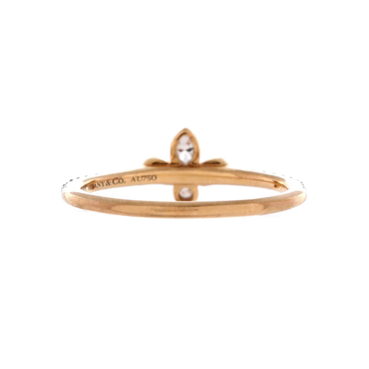 Fleur de Lis Flower Ring 18K Rose Gold and Diamonds - Deep Luxury