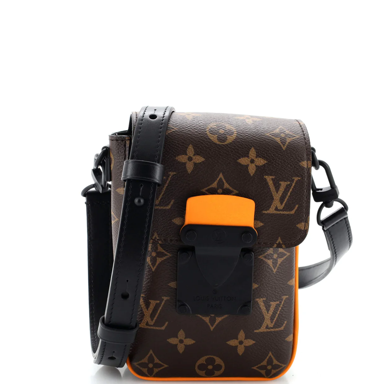 S Lock Vertical Wearable Wallet Macassar Monogram Canvas - Deep Luxury