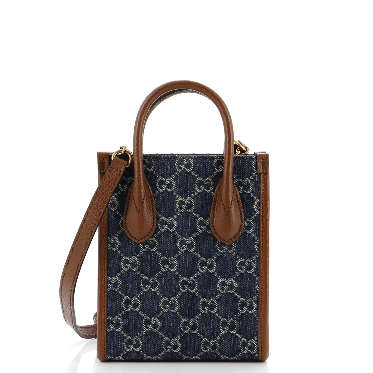 Interlocking G Patch Tote GG Denim Mini - Deep Luxury