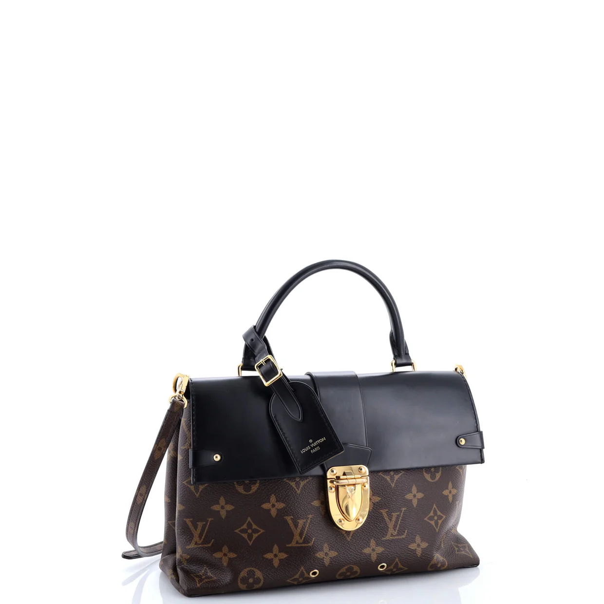 One Handle Flap Bag Monogram Canvas and Leather MM - Deep Luxury