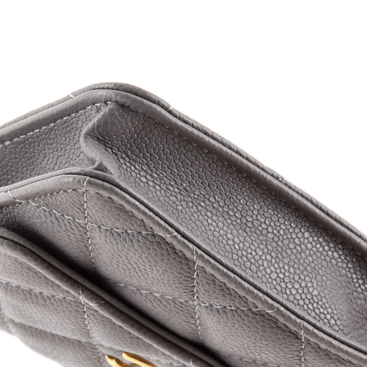 Miss Coco Strap Flap Clutch with Chain Quilted Caviar Mini - Deep Luxury