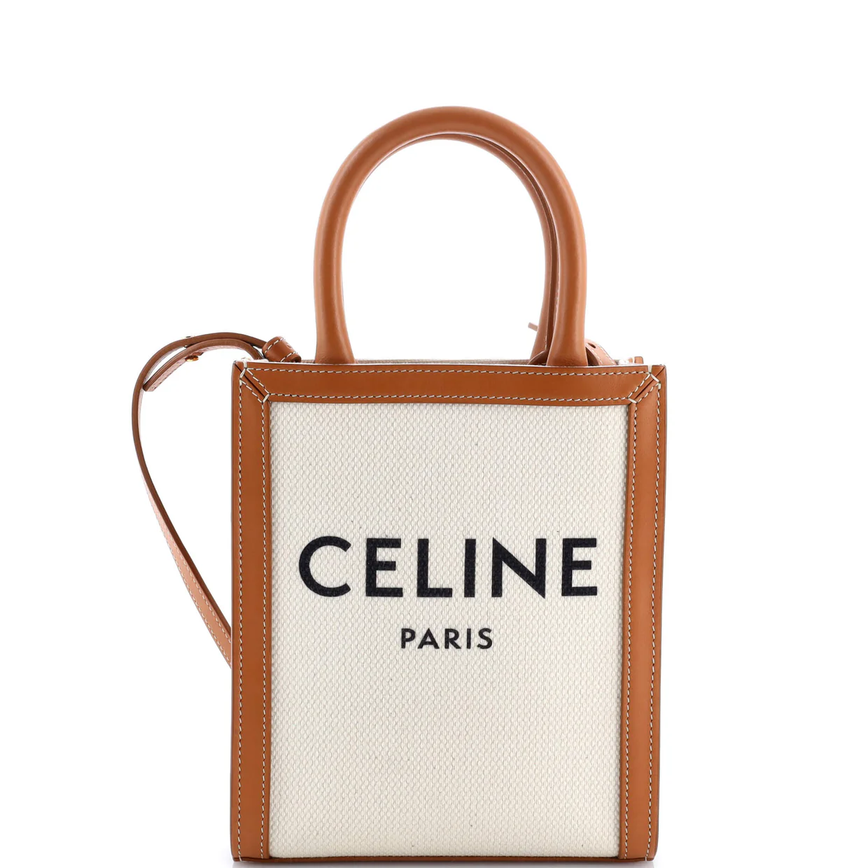 Vertical Cabas Tote Canvas with Leather Mini - Deep Luxury