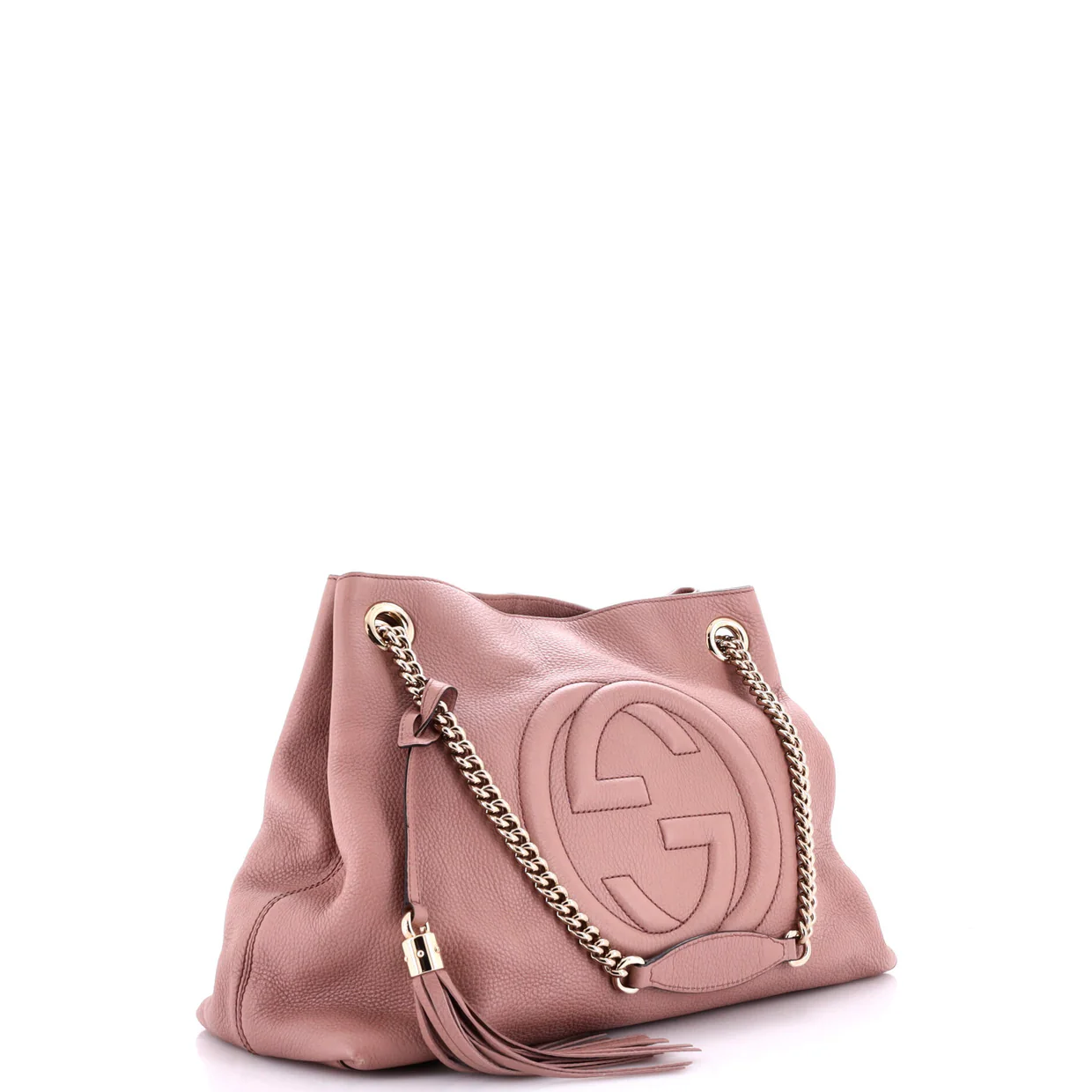 Soho Chain Strap Shoulder Bag Leather Medium - Deep Luxury