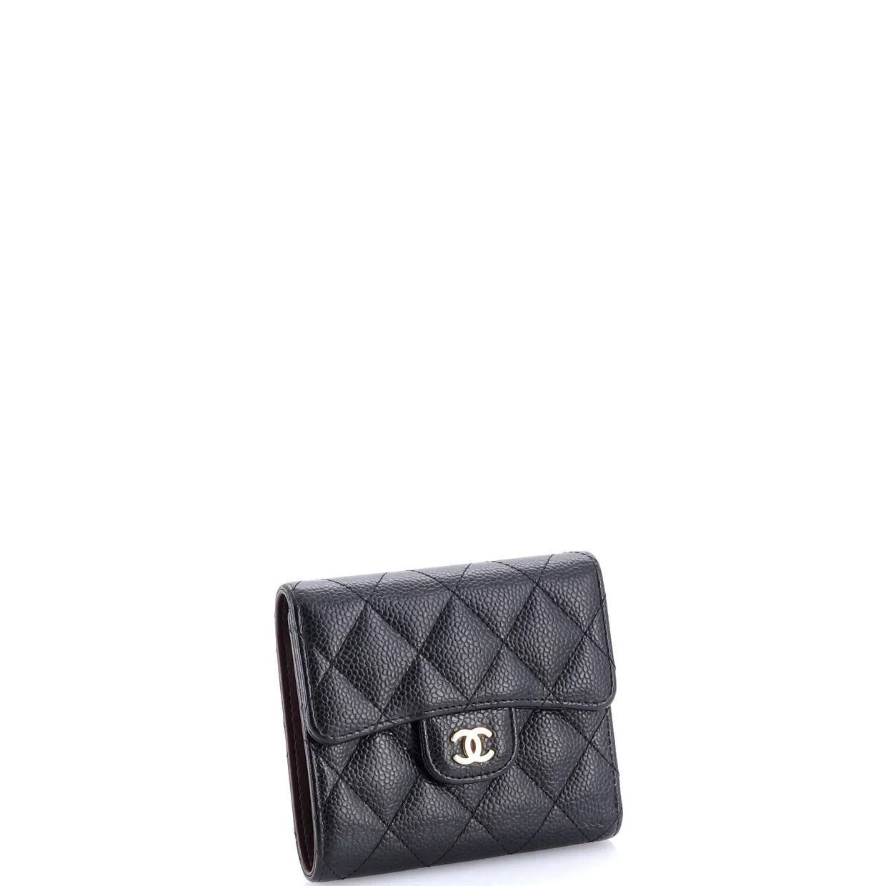 CC Compact Classic Flap Wallet Quilted Caviar - Deep Luxury