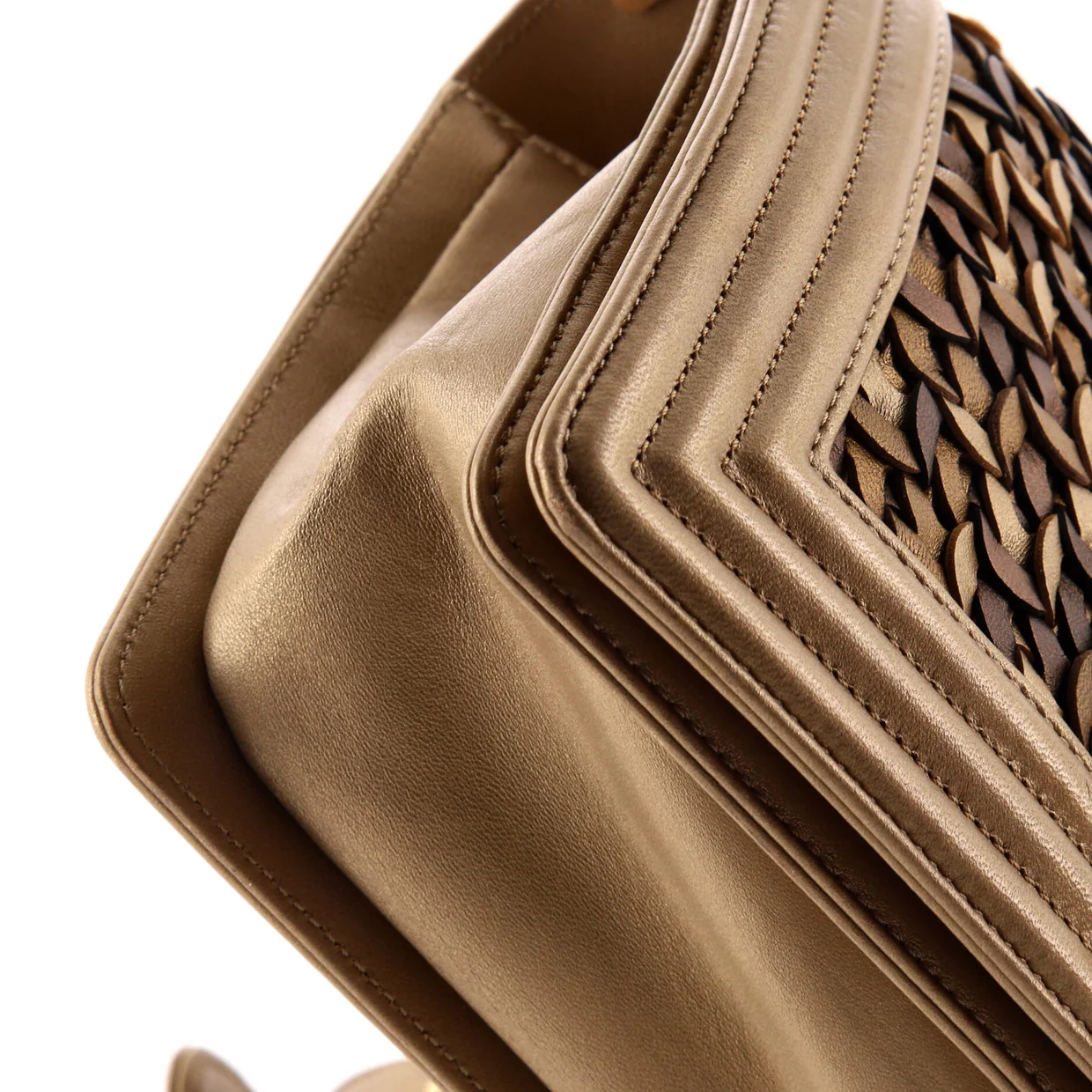 Boy Flap Bag Braided Metallic Lambskin Old Medium - Deep Luxury