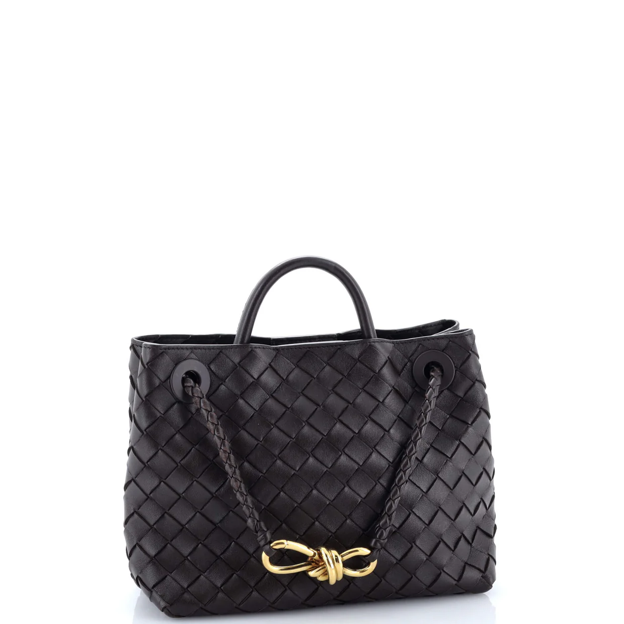 Andiamo Top Handle Bag Intrecciato Nappa Small - Deep Luxury