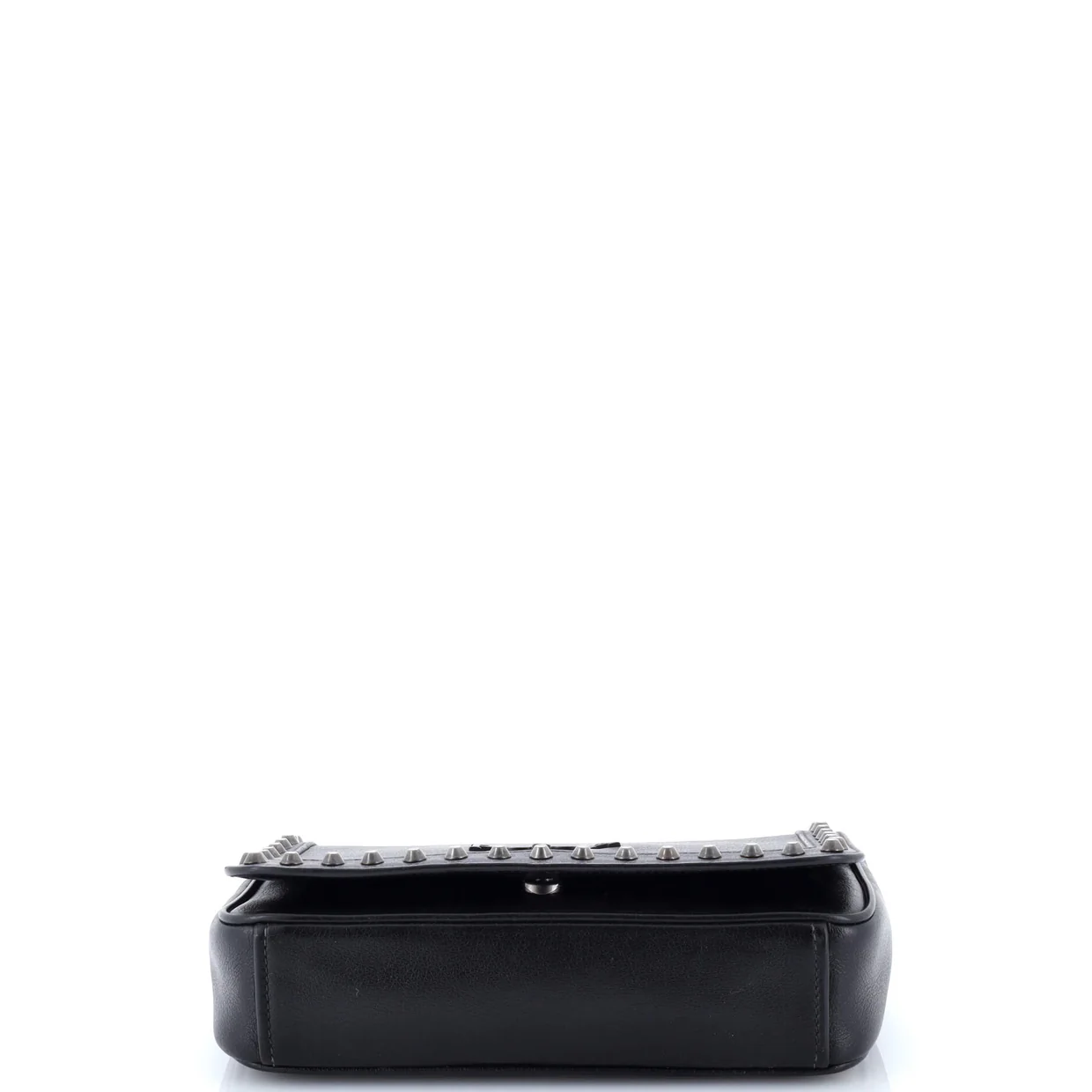 Chain Flap Bag Studded Glazed Calfskin Medium - Deep Luxury