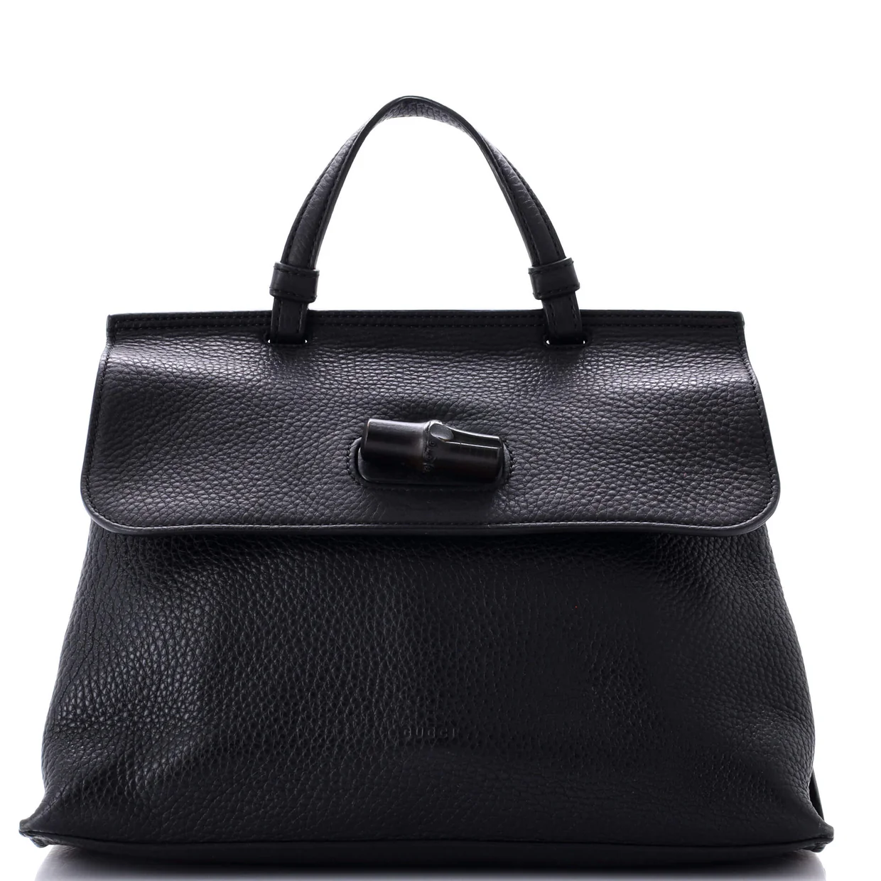 Bamboo Daily Top Handle Bag Leather Medium - Deep Luxury