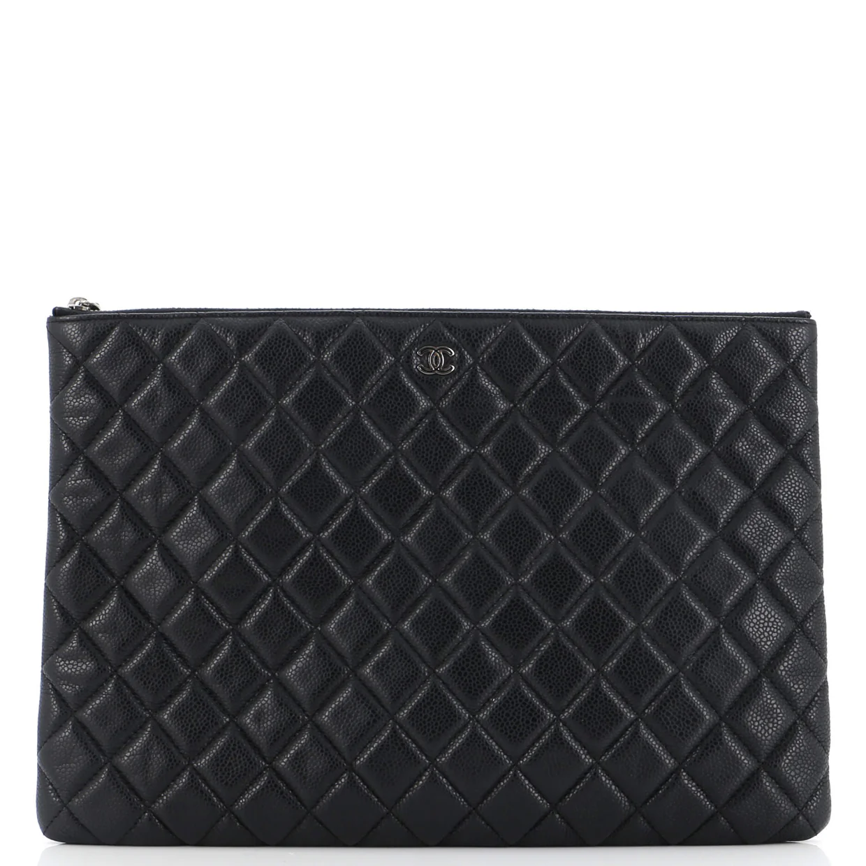 O Case Clutch Quilted Caviar Large - Deep Luxury