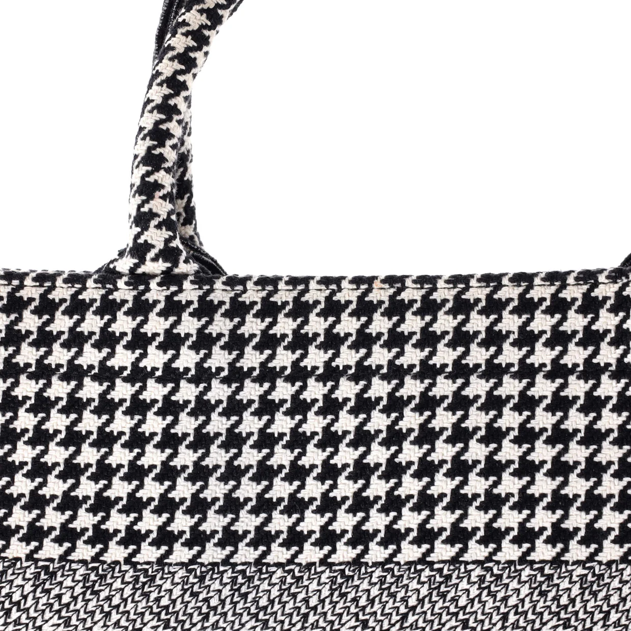 Book Tote Houndstooth Canvas Medium - Deep Luxury