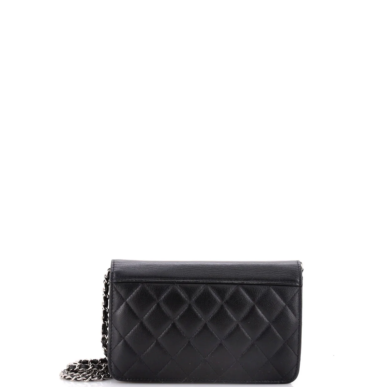 CC Box Wallet on Chain Quilted Calfskin - Deep Luxury