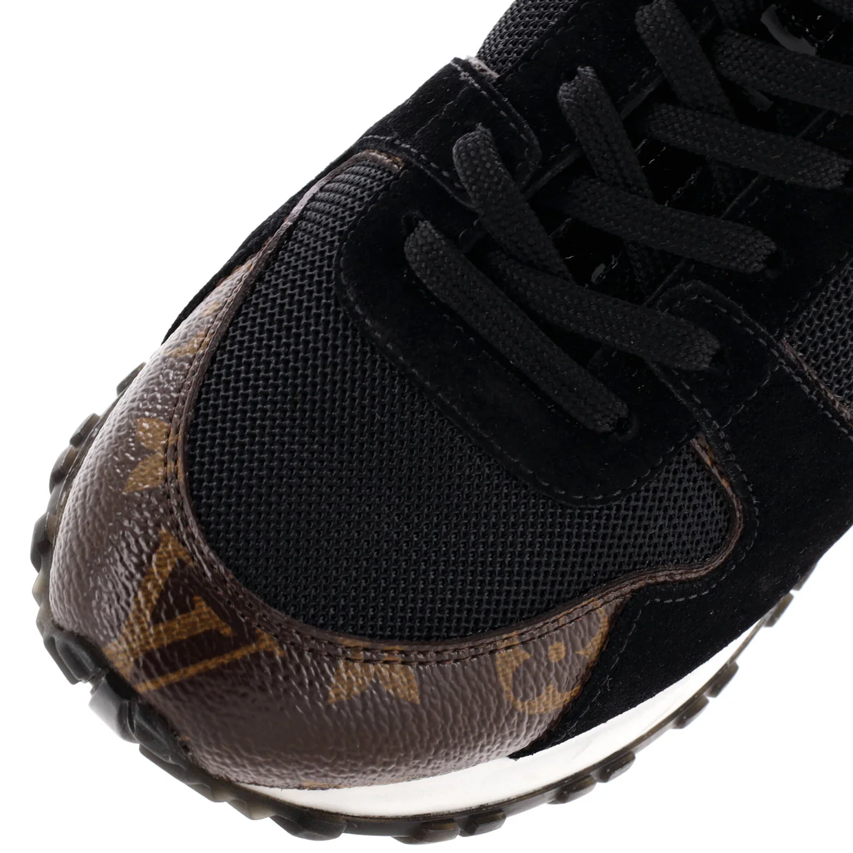 Women's Run Away Sneakers Mesh with Monogram Canvas and Suede - Deep Luxury