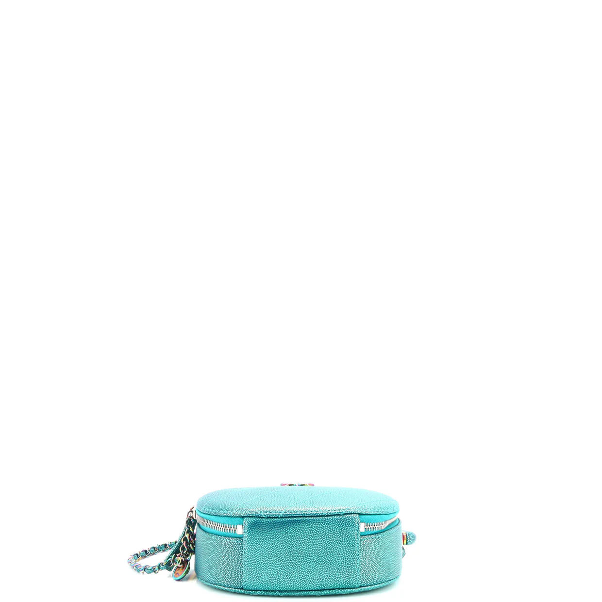 Egyptian Amulet Top Handle Camera Case Quilted Metallic Caviar with Rainbow Hardware - Deep Luxury