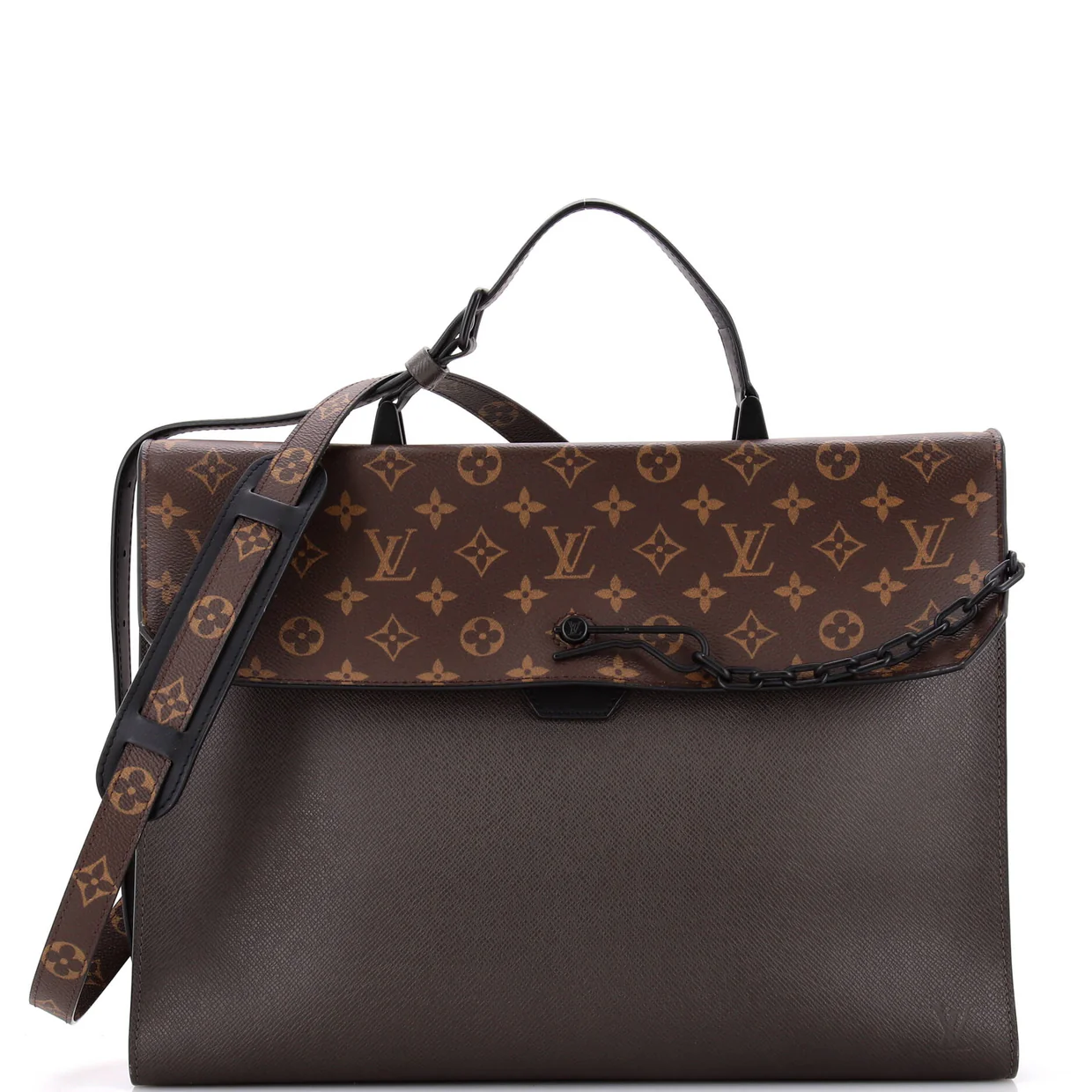 Robusto Briefcase Monogram Canvas and Taiga Leather - Deep Luxury