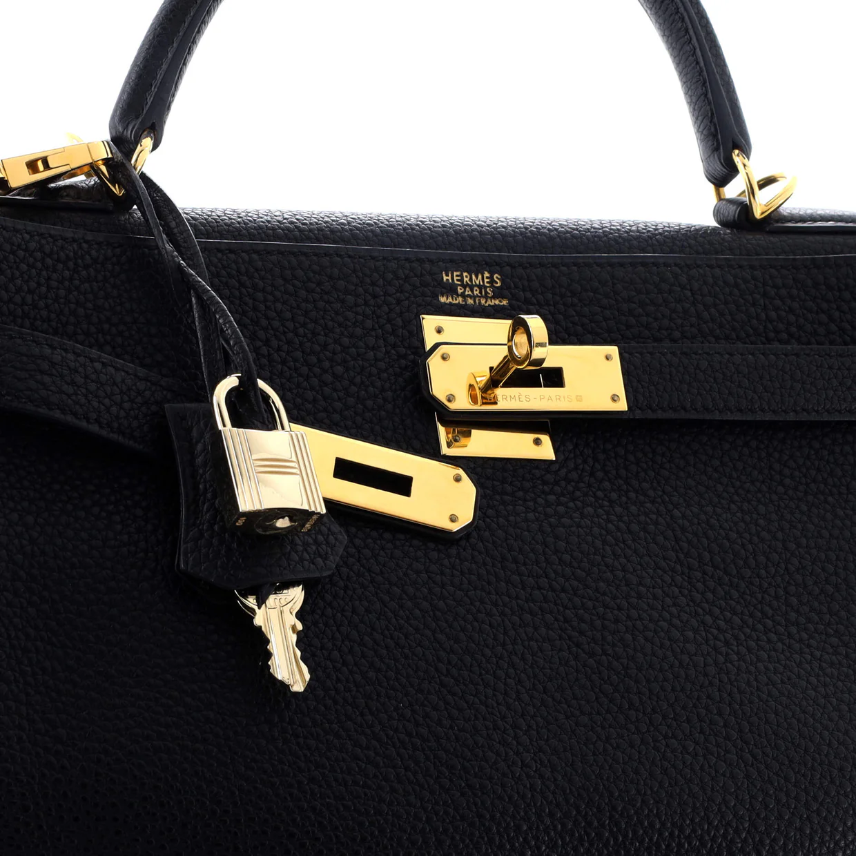 Kelly Handbag Noir Togo with Gold Hardware 32 - Deep Luxury
