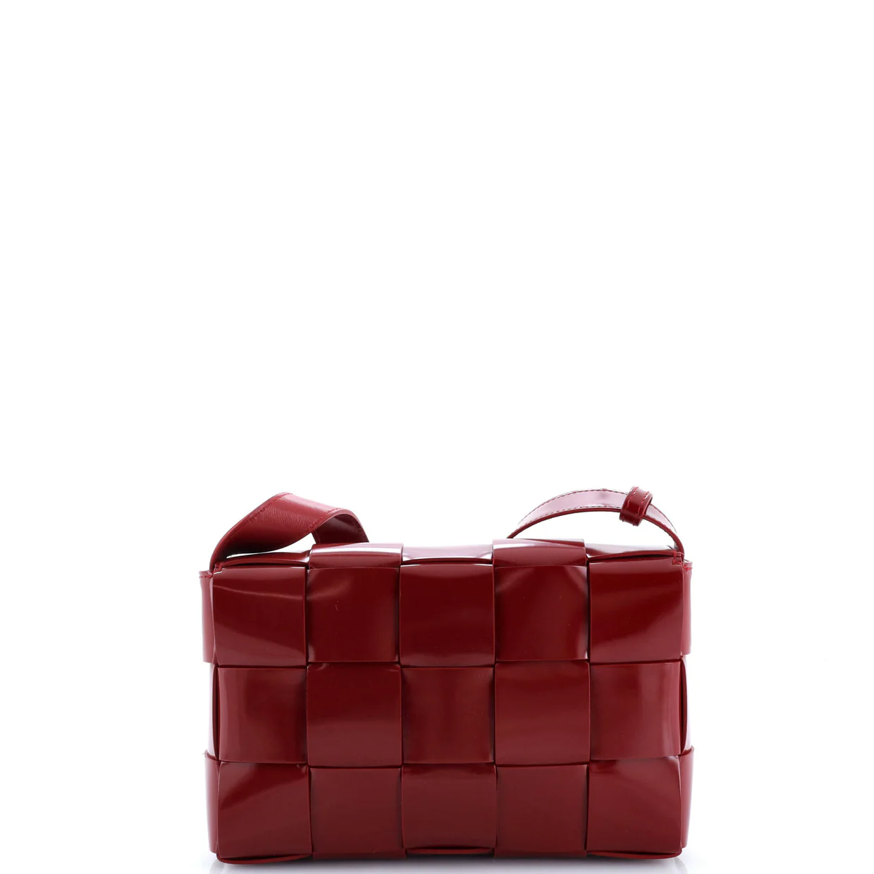 Cassette Crossbody Bag Maxi Intrecciato Patent - Deep Luxury