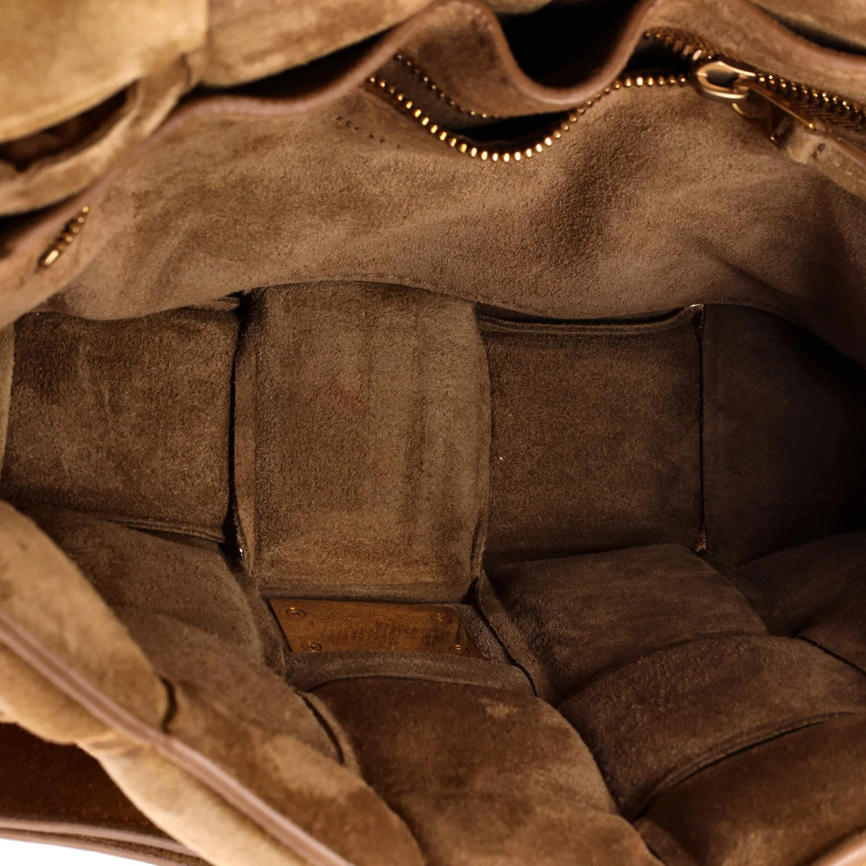 Cassette Crossbody Bag Padded Maxi Intrecciato Suede - Deep Luxury