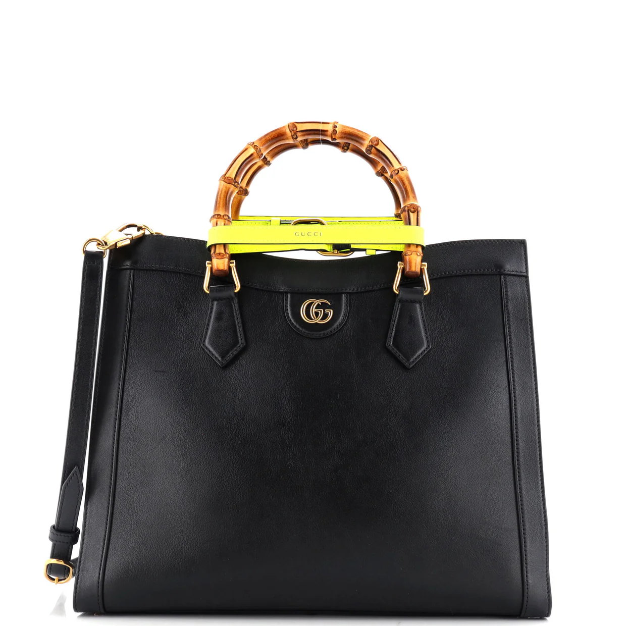 Diana NM Bamboo Handle Tote Leather Medium - Deep Luxury