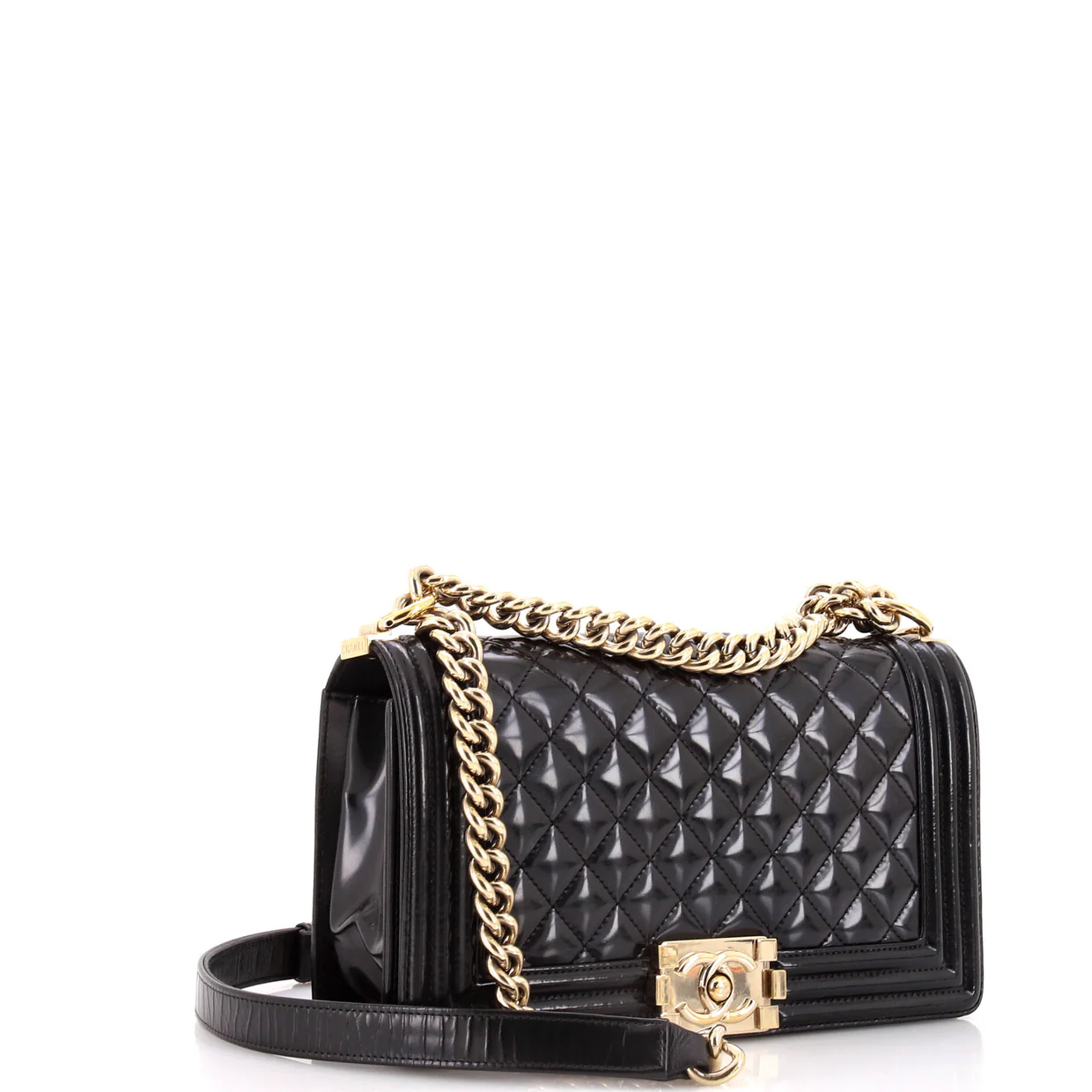 Boy Flap Bag Quilted Iridescent Glazed Calfskin Old Medium - Deep Luxury