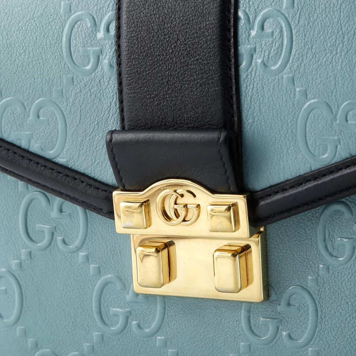 GG Padlock Top Handle Bag GG Embossed Leather Small - Deep Luxury