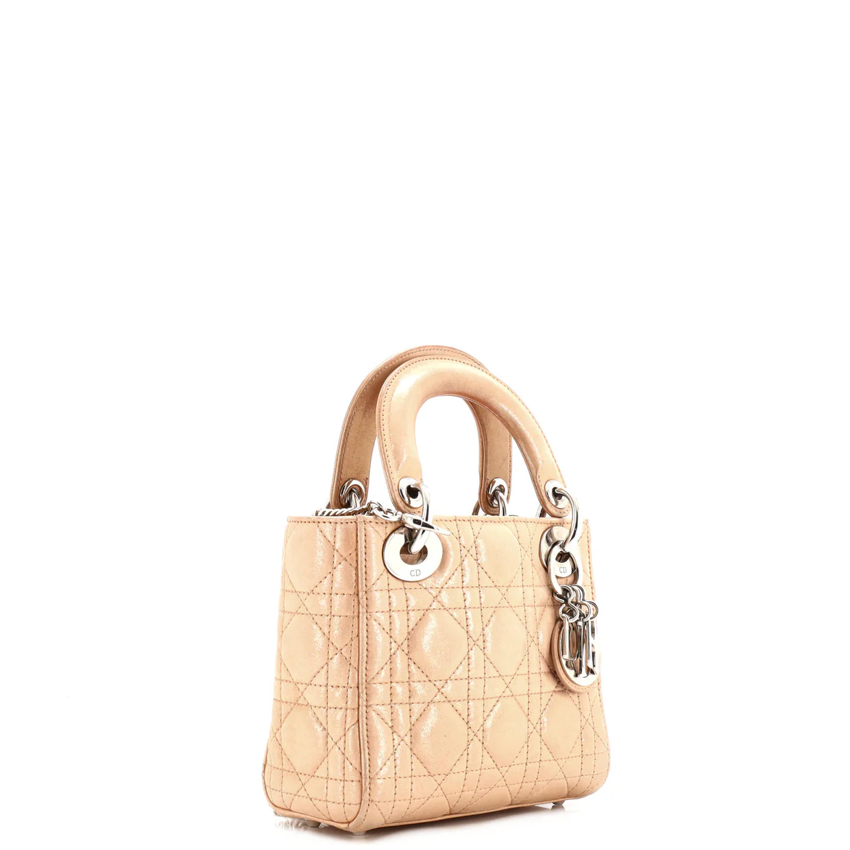Lady Dior Chain Bag Cannage Quilt Iridescent Leather Mini - Deep Luxury