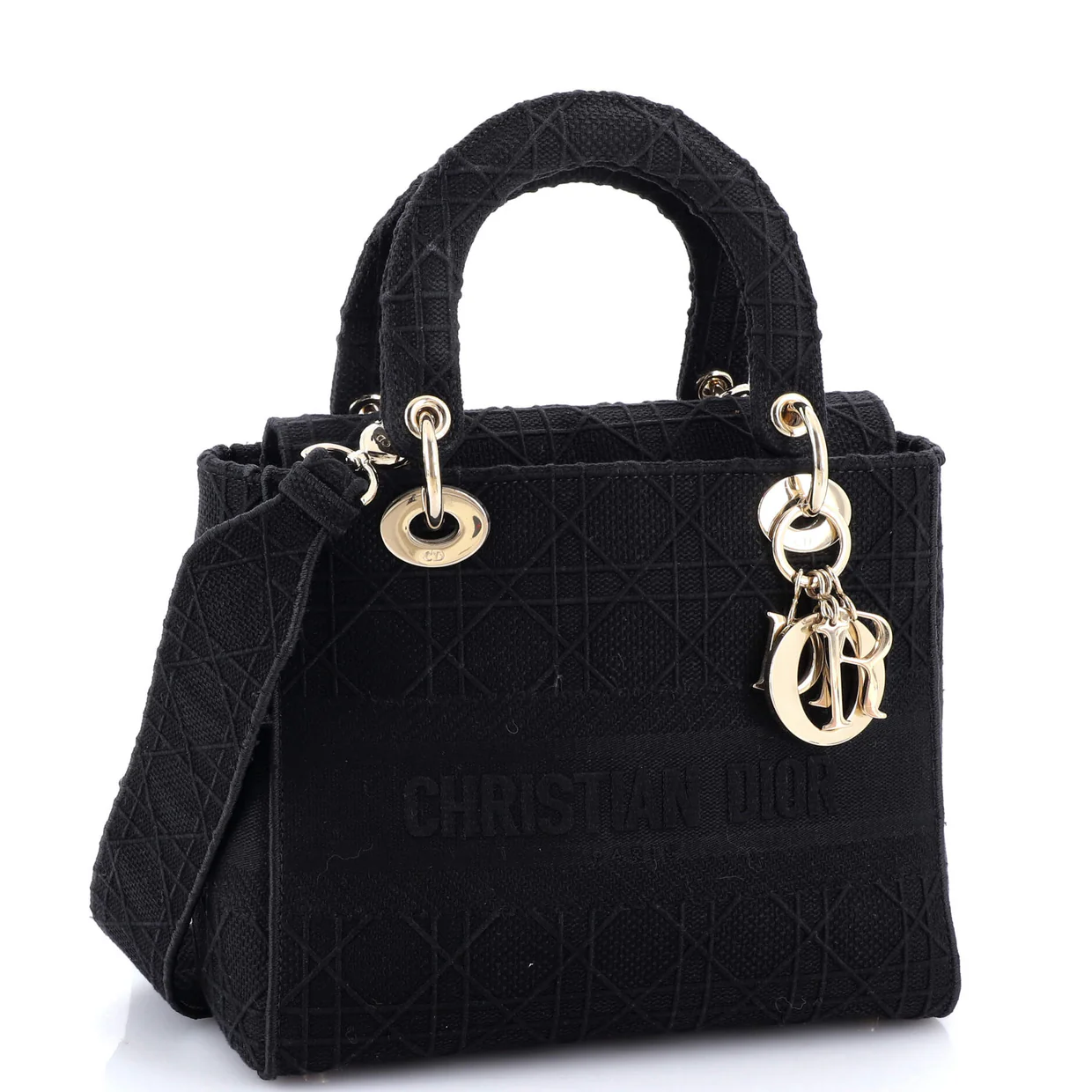 Lady D-Lite Bag Cannage Embroidered Canvas Medium - Deep Luxury