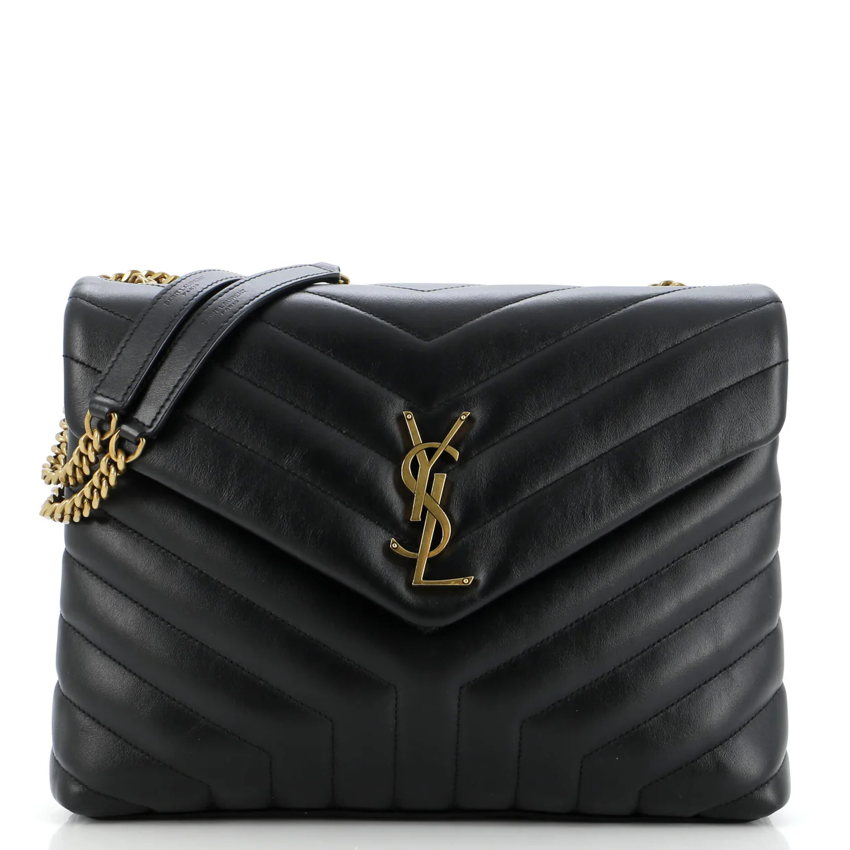 Loulou Shoulder Bag Matelasse Chevron Leather Medium - Deep Luxury