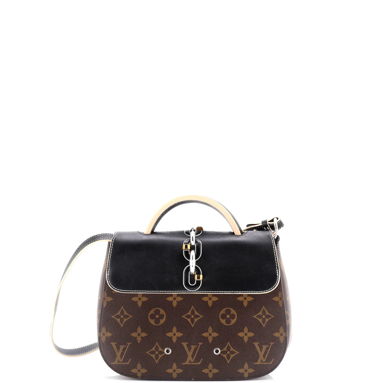 Chain It Handbag Monogram Canvas with Leather PM - Deep Luxury