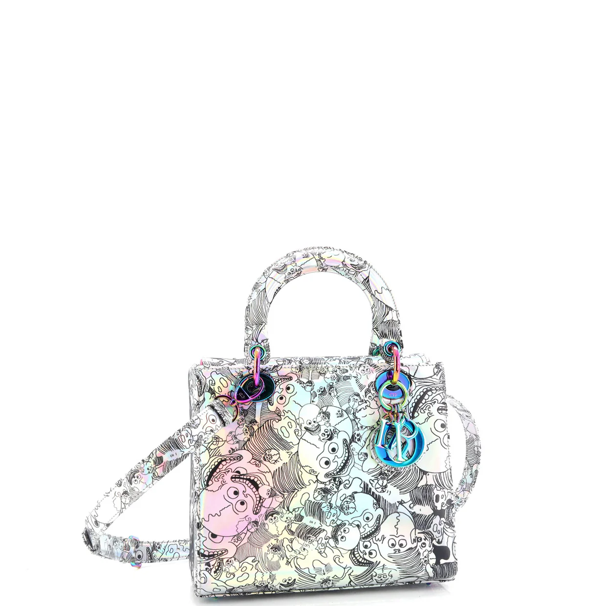 Lady Dior Art Bag Limited Edition Zhang Huan Metallic Leather Small - Deep Luxury