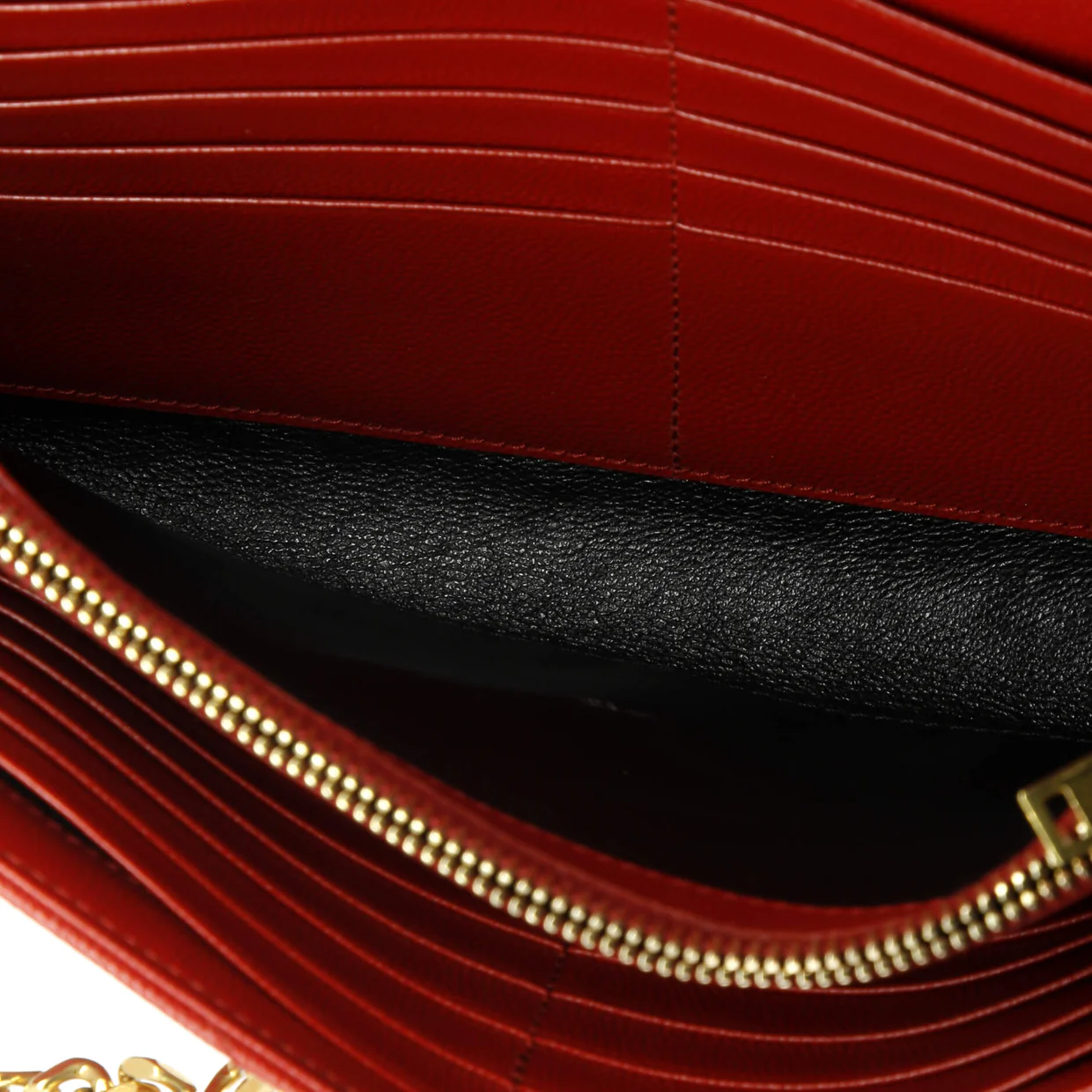 Classic Monogram Wallet on Chain Matelasse Chevron Leather Medium - Deep Luxury