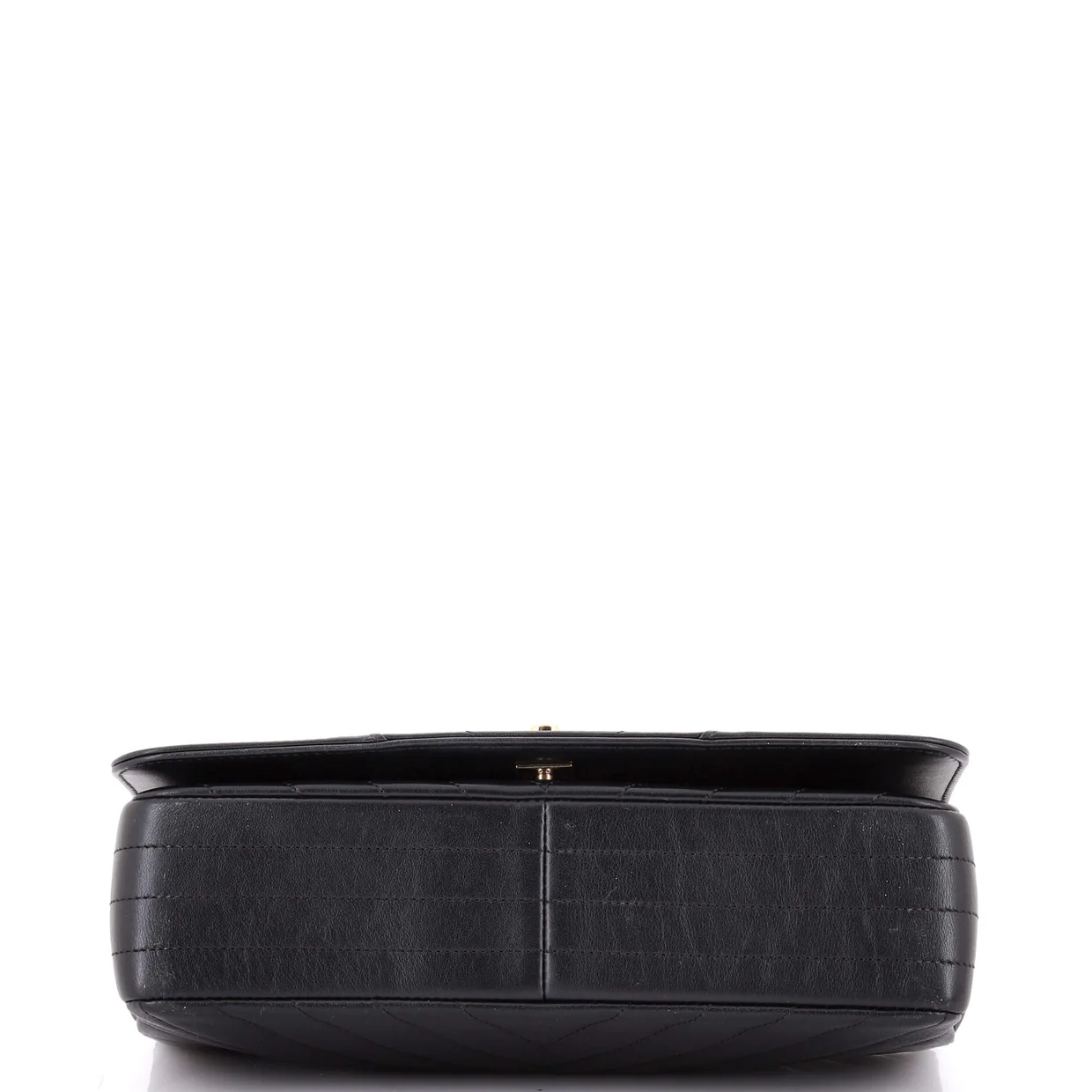 Statement Flap Bag Chevron Calfskin Medium - Deep Luxury