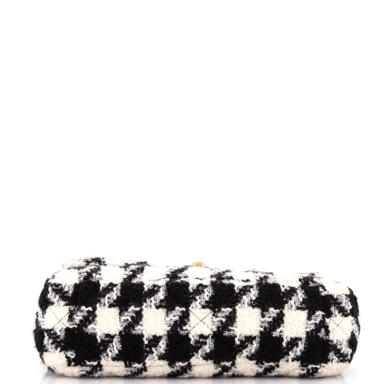 19 Flap Bag Quilted Houndstooth Tweed and Ribbon Medium - Deep Luxury
