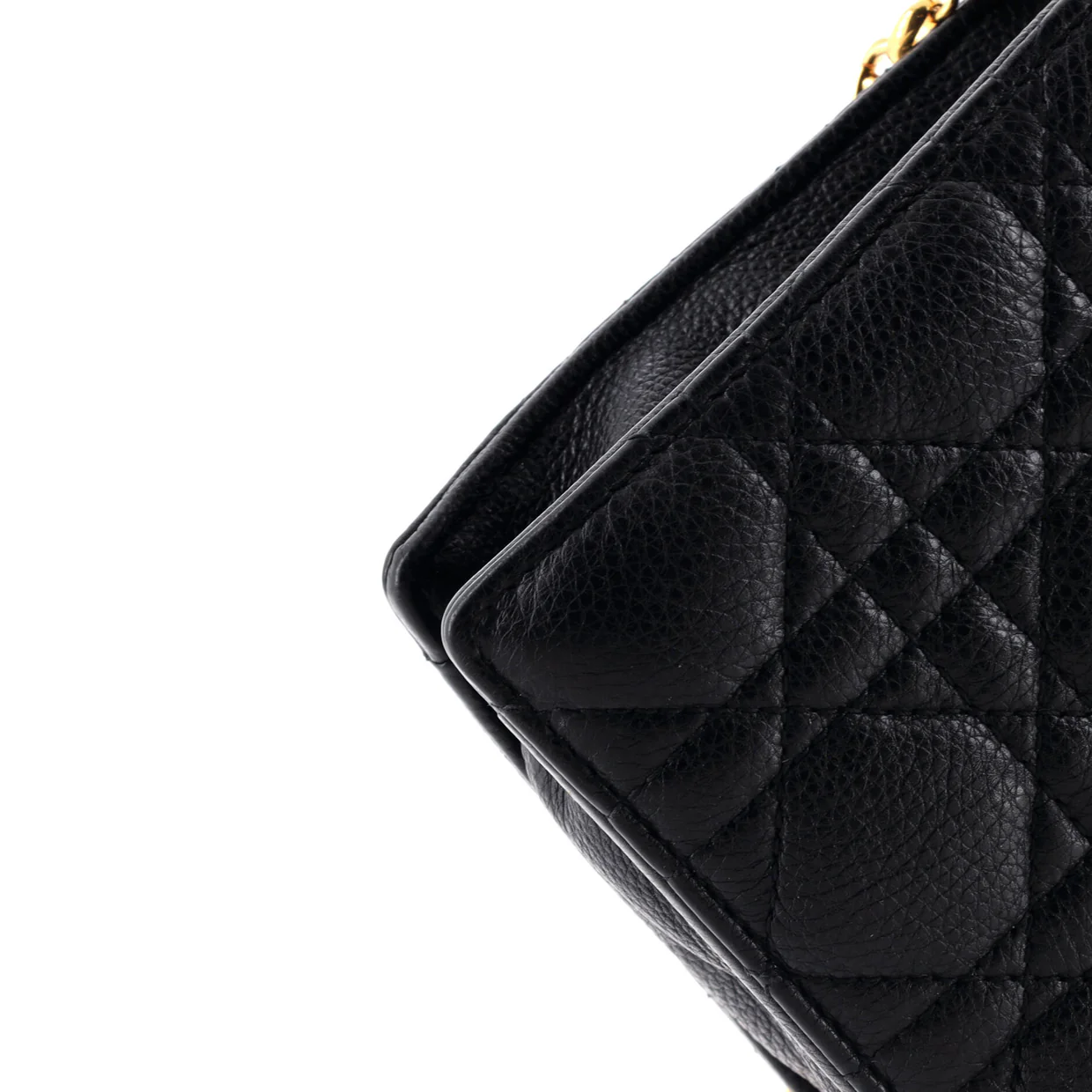 Caro Zipped Pouch With Chain Cannage Quilt Leather - Deep Luxury