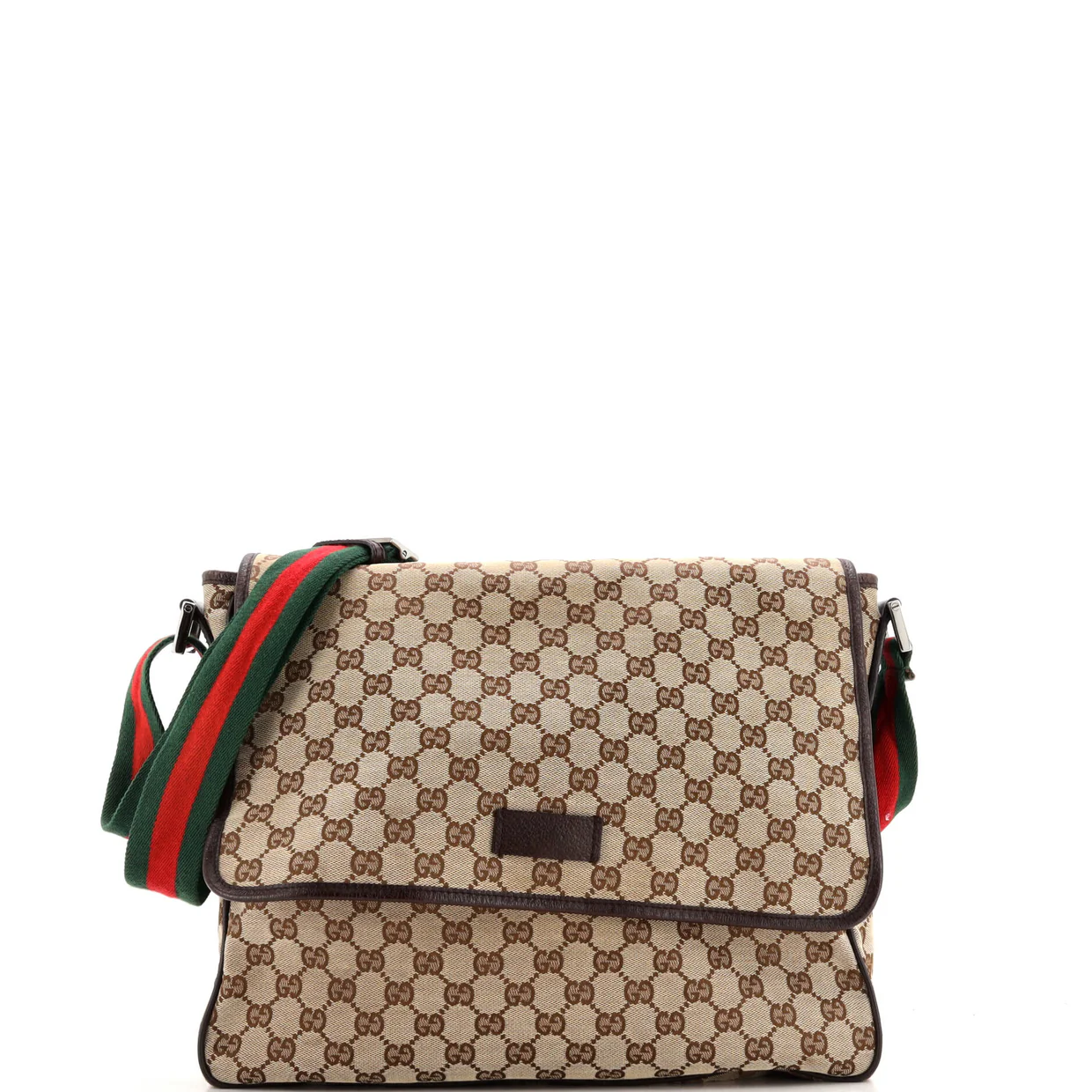 Web Strap Flap Messenger GG Canvas Medium - Deep Luxury