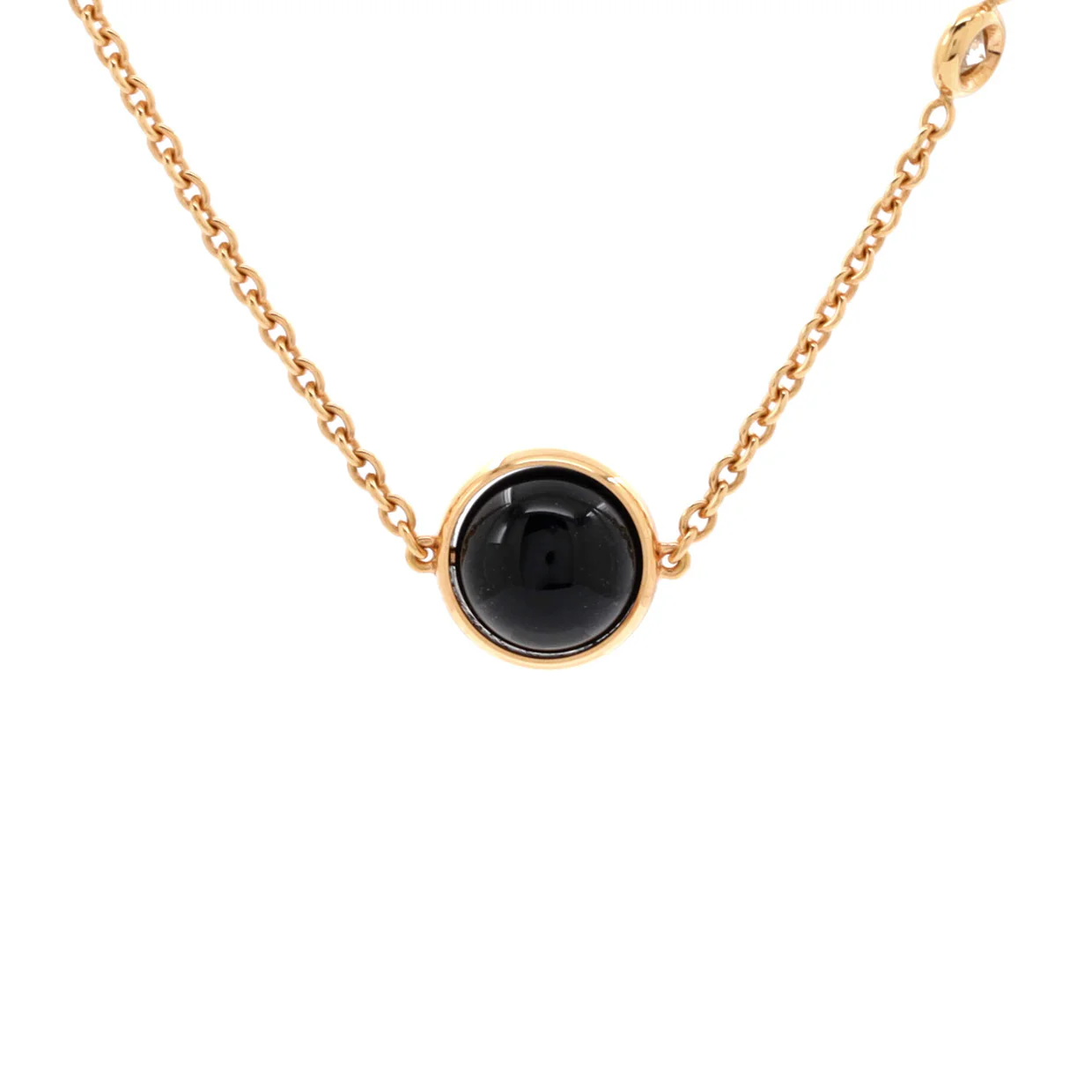 Possession Pendant Necklace 18K Rose Gold with Onyx and Diamond - Deep Luxury