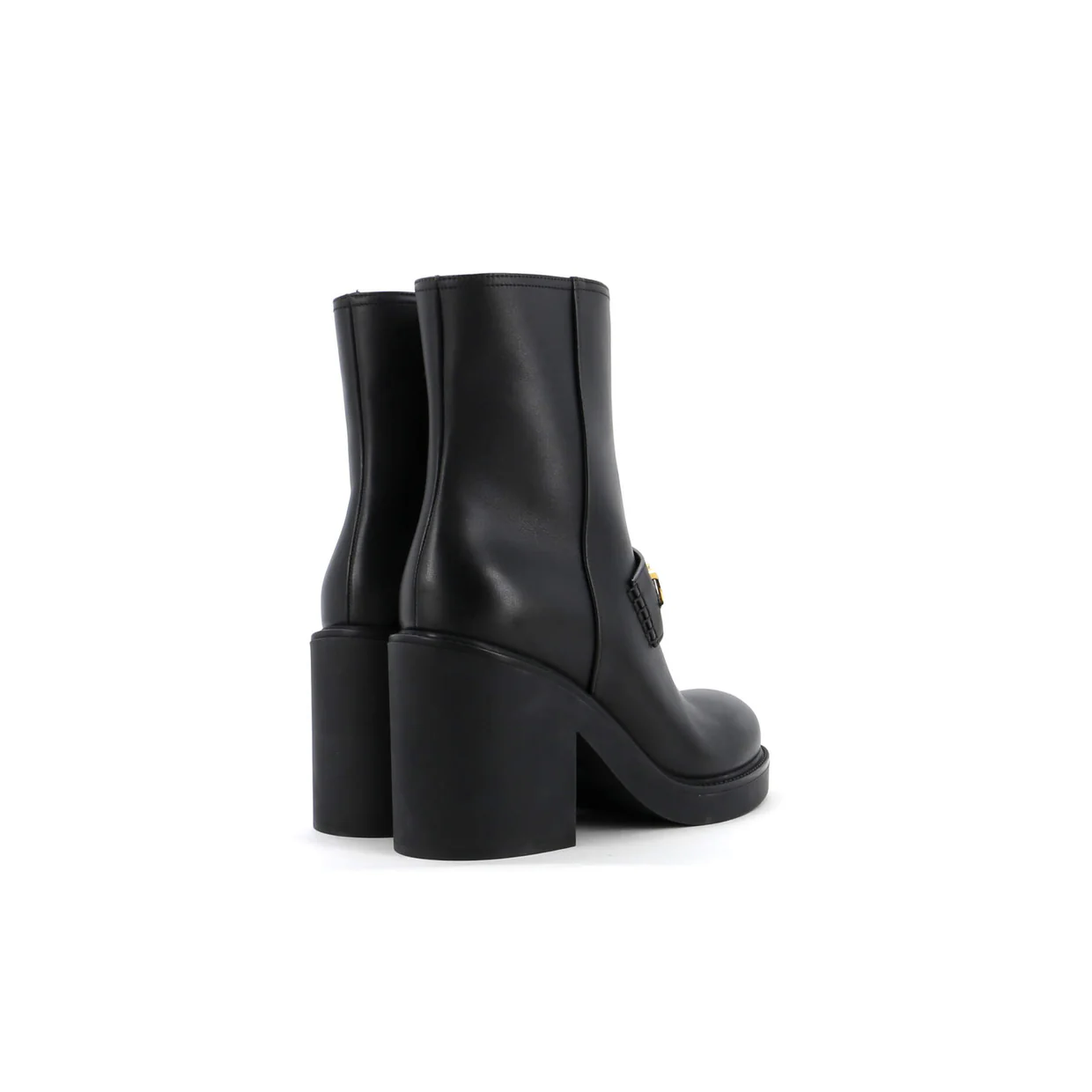 Women's Logo Heeled Ankle Boots Leather - Deep Luxury