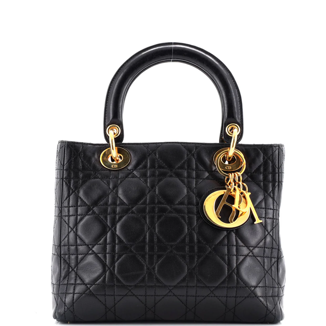 Vintage Lady Dior Bag Cannage Quilt Lambskin Medium - Deep Luxury