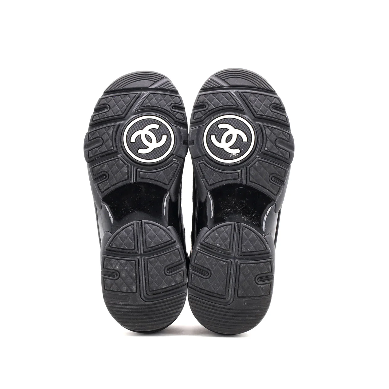 Women's CC Low-Top Sneakers Leather and Fabric with Suede - Deep Luxury