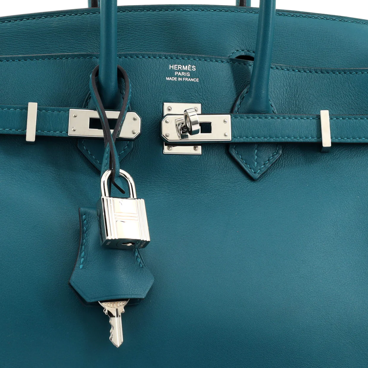 Birkin Handbag Vert Bosphore Swift with Palladium Hardware 25 - Deep Luxury