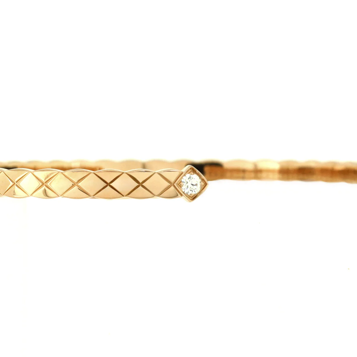 Coco Crush Cuff Bracelet 18K Beige Gold with Diamonds - Deep Luxury