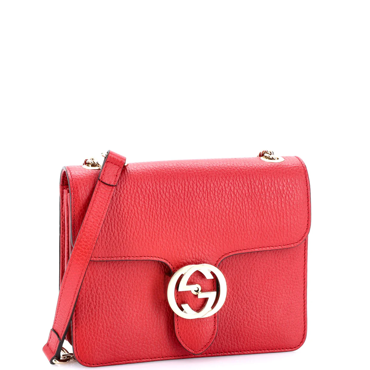 Interlocking Shoulder Bag Leather Small - Deep Luxury