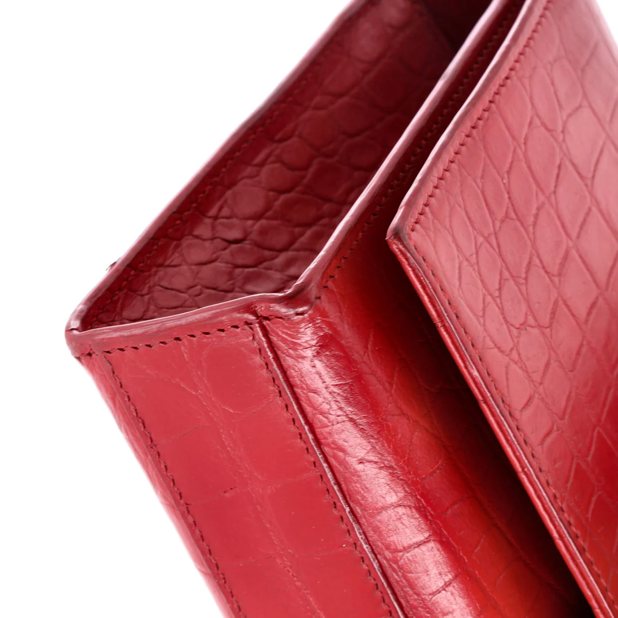 Classic Monogram Tassel Crossbody Bag Crocodile Embossed Leather Medium - Deep Luxury