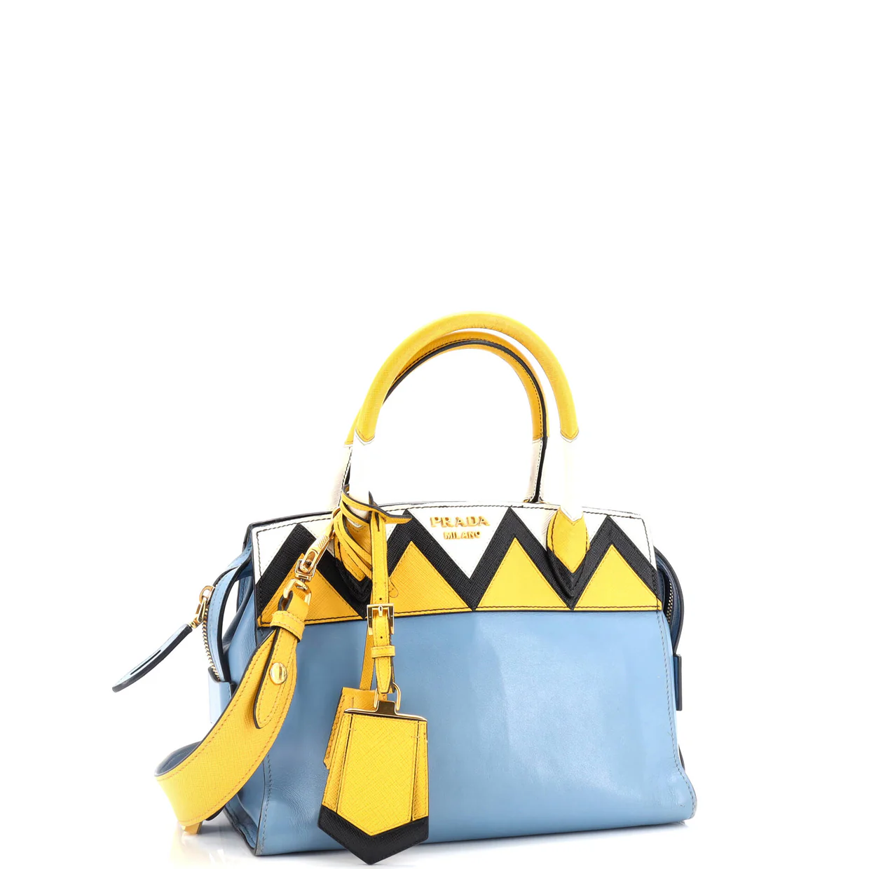 Esplanade Tote City Calf and Greca Saffiano Medium - Deep Luxury