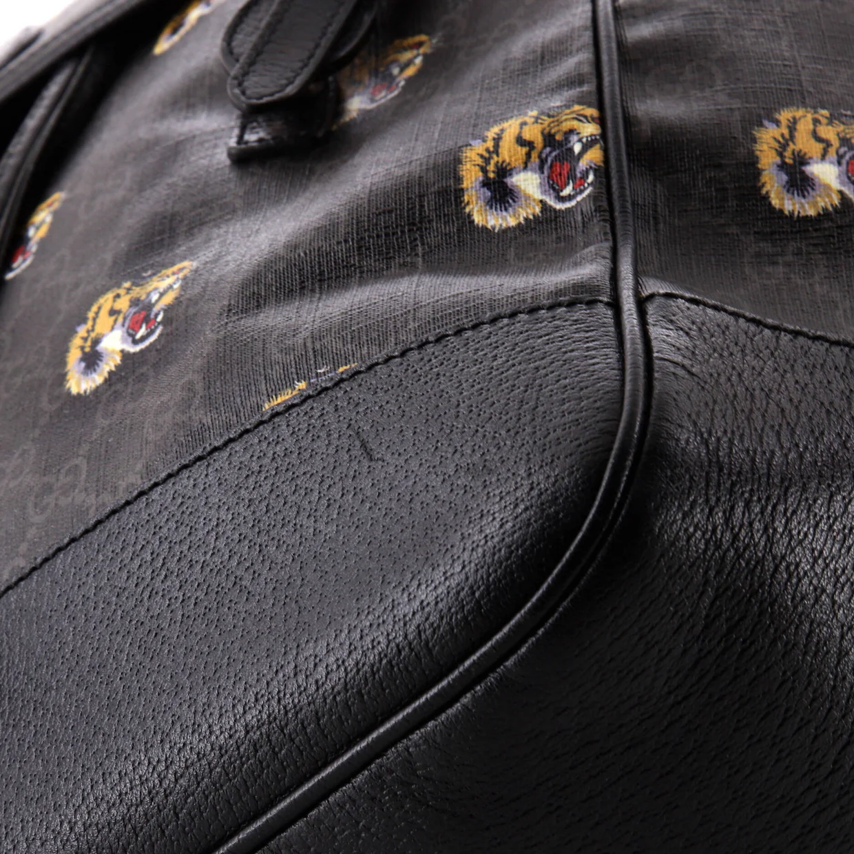 Interlocking G Patch Drawstring Flap Backpack Printed GG Coated Canvas Medium - Deep Luxury