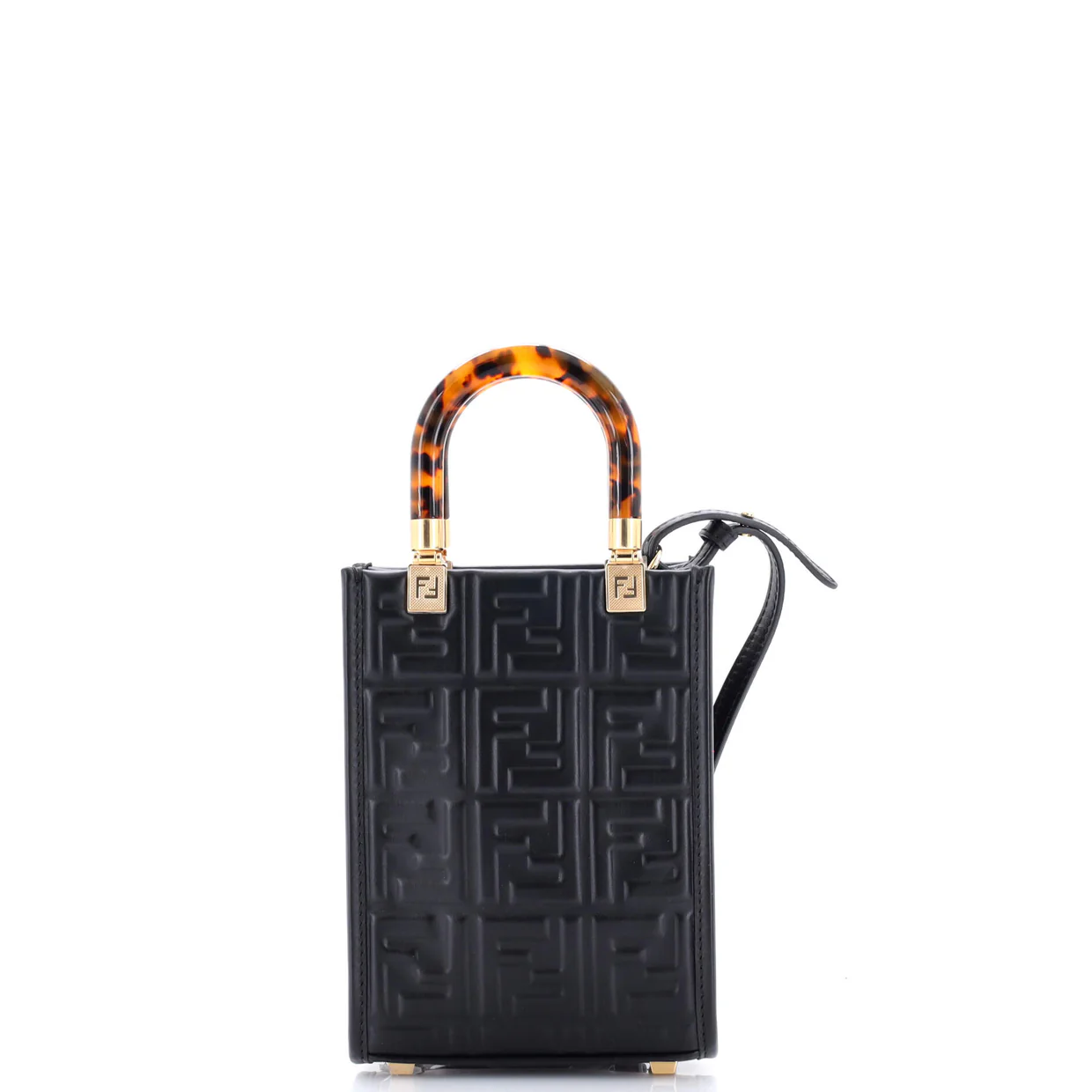 Sunshine Shopper Tote Zucca Embossed Leather Mini - Deep Luxury