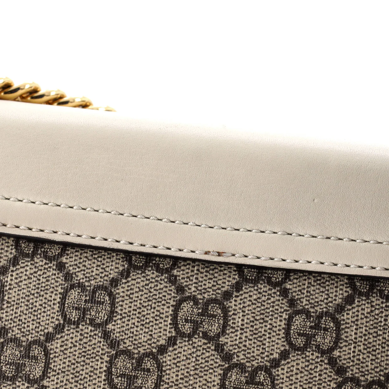 Pearly Padlock Shoulder Bag GG Coated Canvas with Studded Leather Small - Deep Luxury