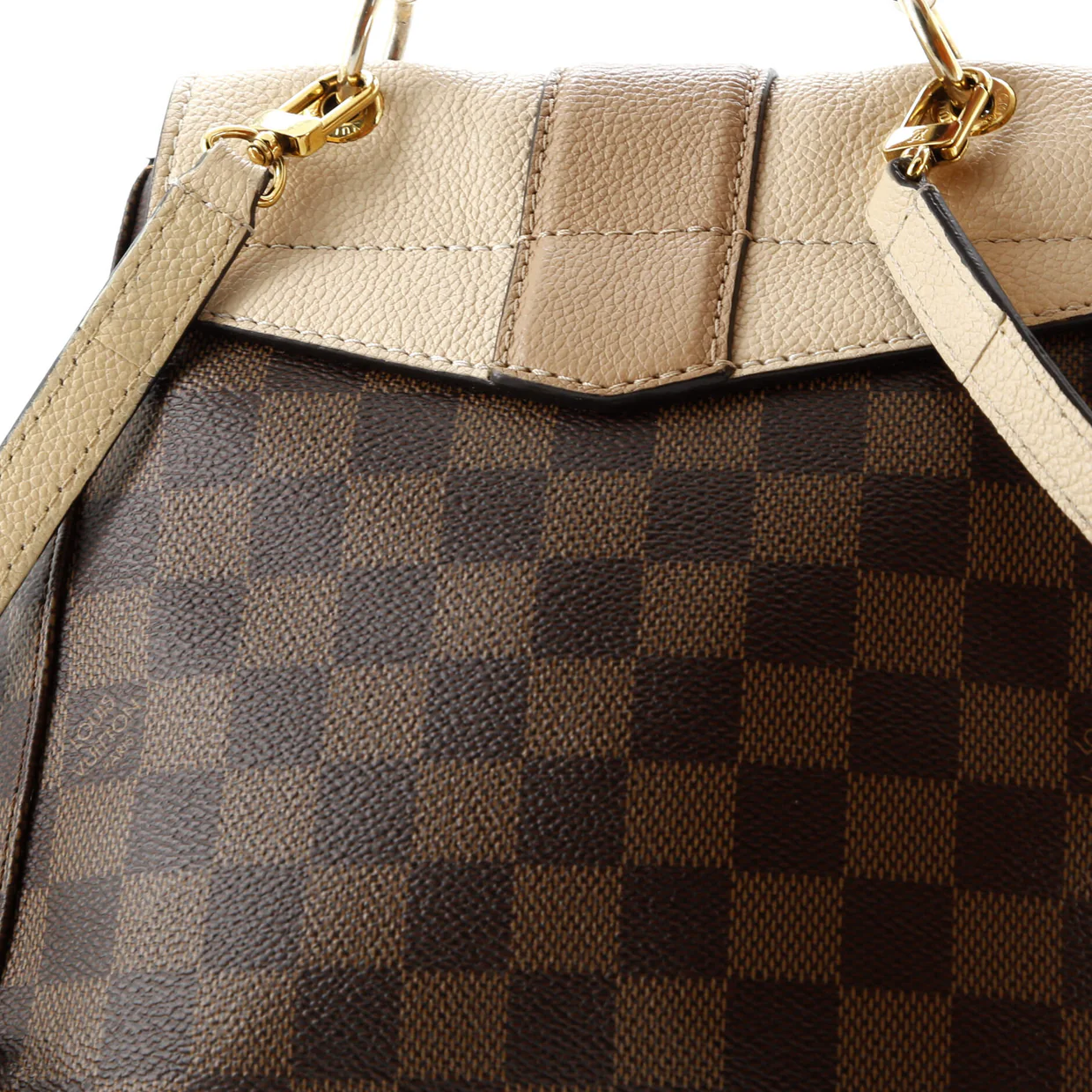 Clapton Backpack Damier and Leather - Deep Luxury