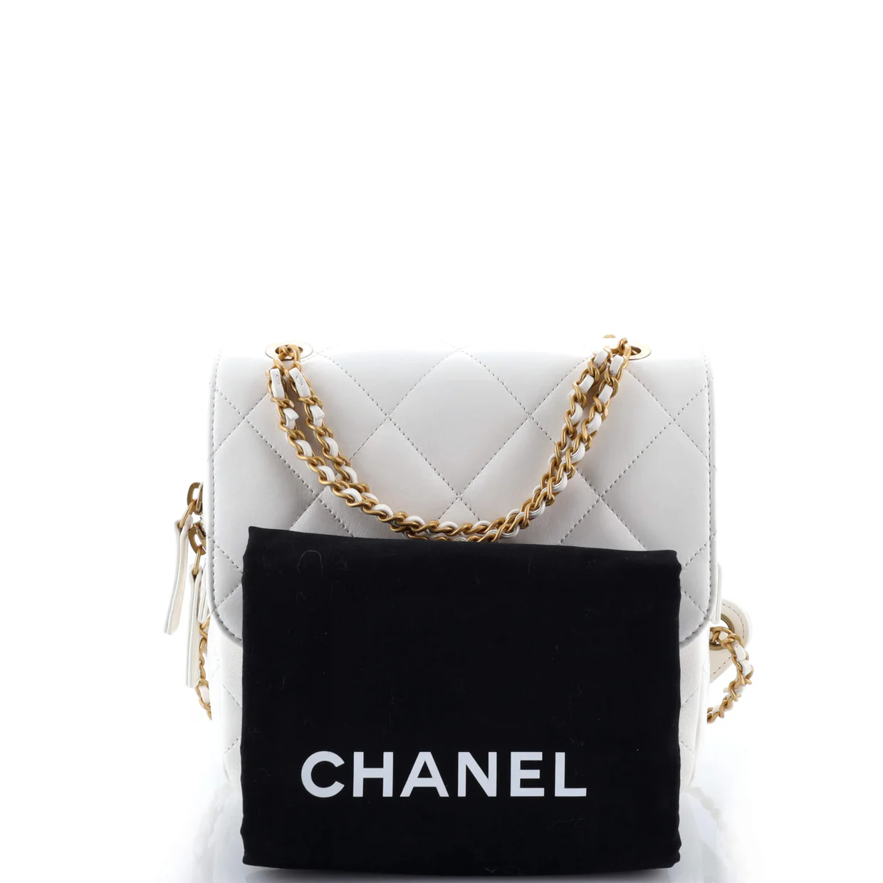 Chain Melody Flap Backpack Quilted Lambskin Small - Deep Luxury